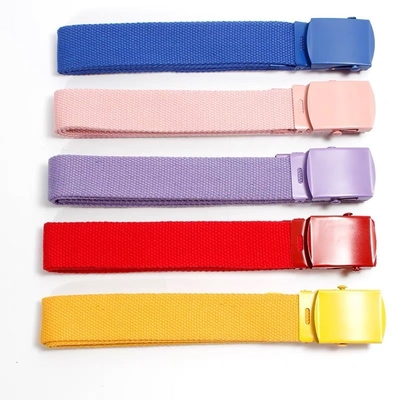 Fashion Soft Fabric Women Web Belt Flexible 100cm 105cm Prong Buckle