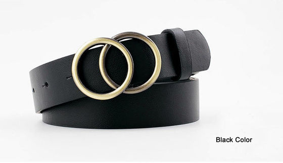 Double Ring Dress Waist Belt Soft Faux PU Elastic Waist Belt For Dresses