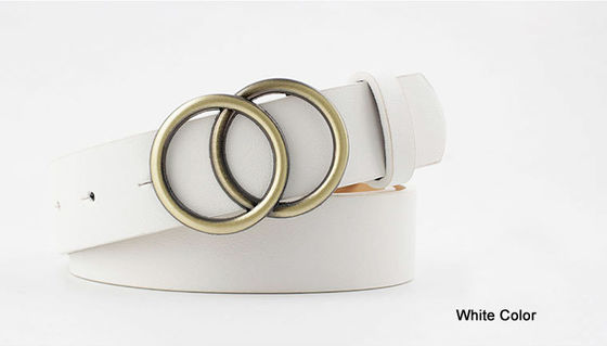 Double Ring Dress Waist Belt Soft Faux PU Elastic Waist Belt For Dresses
