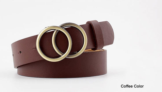 Double Ring Dress Waist Belt Soft Faux PU Elastic Waist Belt For Dresses