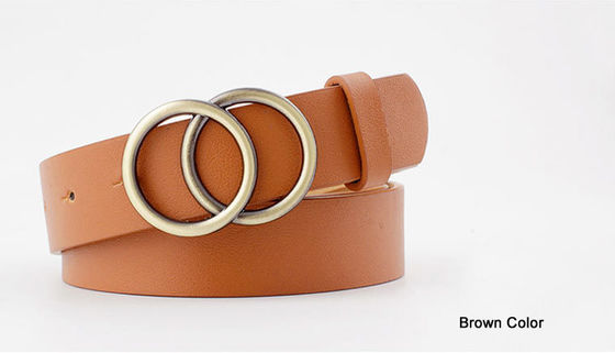 Double Ring Dress Waist Belt Soft Faux PU Elastic Waist Belt For Dresses