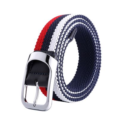 Men Rubber Stretch Elastic Belt 2.5cm Width Colorful Woven Belt