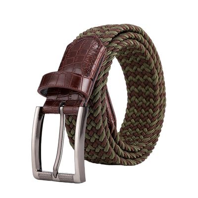 Men Rubber Stretch Elastic Belt 2.5cm Width Colorful Woven Belt