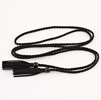 Fashion Handmade 165cm Braided Fabric Belt 65 Inch Suede Tassel Belt