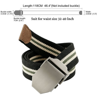 Solid Color Polyester Webbing Belt 3.8cm Pin Buckle Belt Jeans