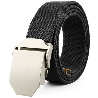 Solid Color Polyester Webbing Belt 3.8cm Pin Buckle Belt Jeans