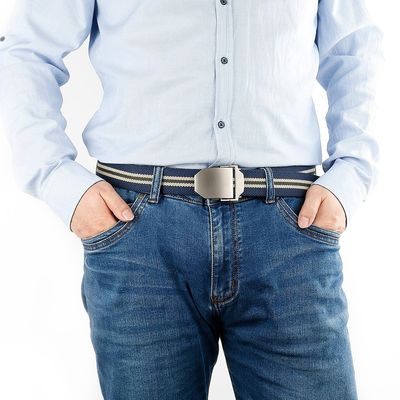 Solid Color Polyester Webbing Belt 3.8cm Pin Buckle Belt Jeans
