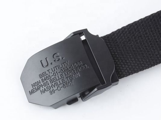 Unisex Stretch Cotton Canvas Belt 130cm Military Web Belt Polyester