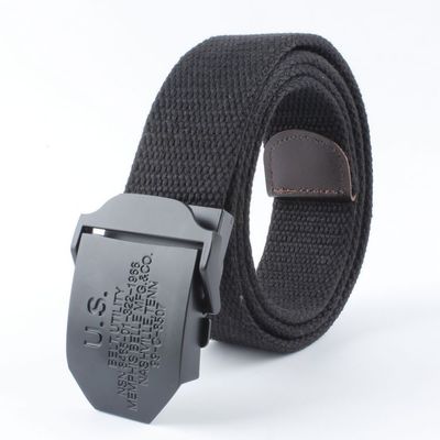 Unisex Stretch Cotton Canvas Belt 130cm Military Web Belt Polyester