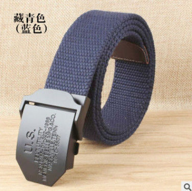 Unisex Stretch Cotton Canvas Belt 130cm Military Web Belt Polyester