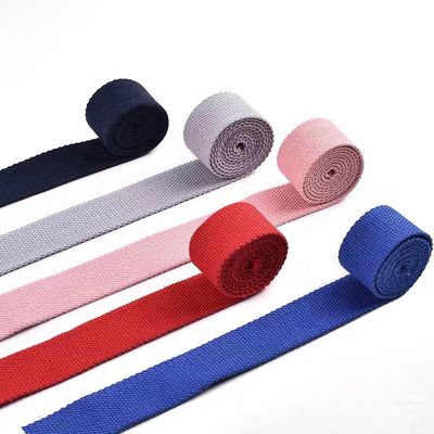 ROHS Cotton Canvas Belt Webbing Black Woven Belt 0.68 Inch Peel Strength