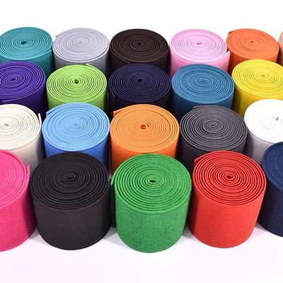 ROHS Cotton Canvas Belt Webbing Black Woven Belt 0.68 Inch Peel Strength