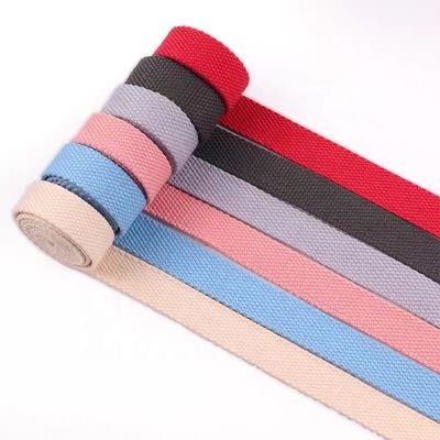 ROHS Cotton Canvas Belt Webbing Black Woven Belt 0.68 Inch Peel Strength