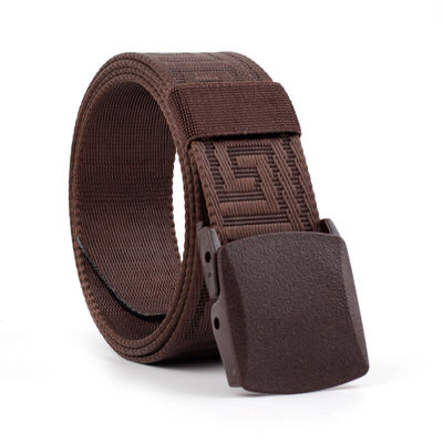 Unisex Plastic Buckle Cotton Canvas Belt 115cm Metal Allergy Protection