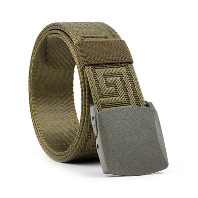 Unisex Plastic Buckle Cotton Canvas Belt 115cm Metal Allergy Protection