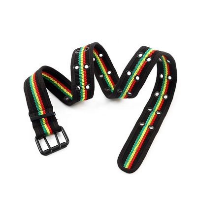 Unisex Stitched Knitted Belt 105cm Double Grommet Web