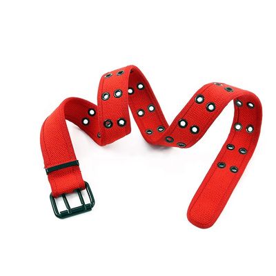 Unisex Stitched Knitted Belt 105cm Double Grommet Web
