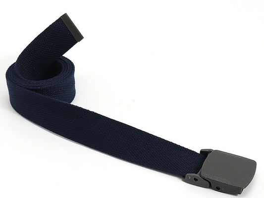 Candy Color Cotton 120cm Length Knitted Belt Alloy Buckle Woven Canvas Belt