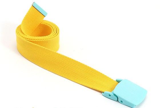 Candy Color Cotton 120cm Length Knitted Belt Alloy Buckle Woven Canvas Belt