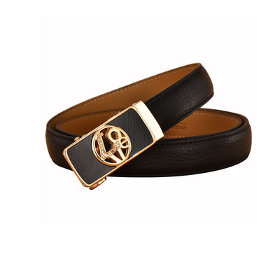 Cowhide Dress Fake Leather Belt 120cm Auto Lock Buckle Belt Women
