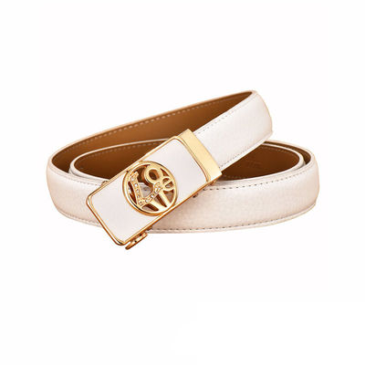 Cowhide Dress Fake Leather Belt 120cm Auto Lock Buckle Belt Women