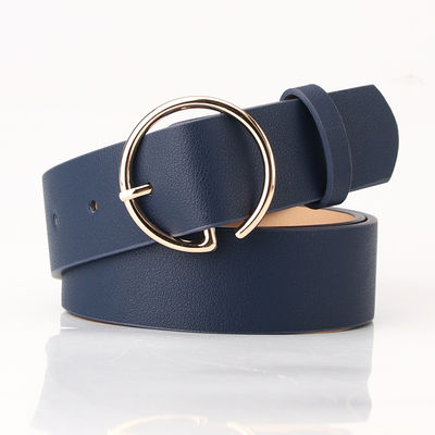Female Strap Pu Leather Belts 104cm Round Buckle Belt