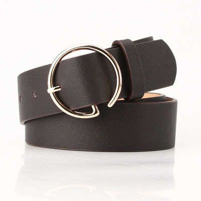 Female Strap Pu Leather Belts 104cm Round Buckle Belt