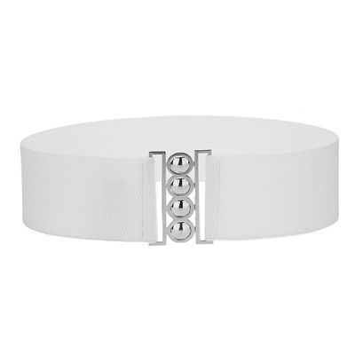 Four Ring White Dress Belt Womens 60cm Invisible Buckleless Belt