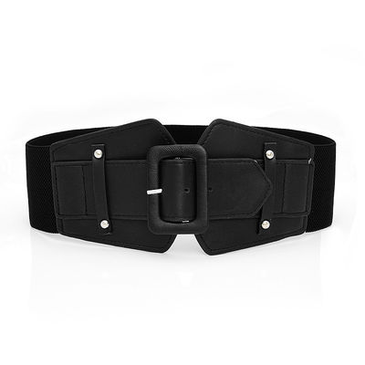 7.5cm Wide Women Elastic Belts 78cm Buckle Free Elastic Waist Belt