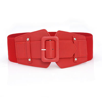 7.5cm Wide Women Elastic Belts 78cm Buckle Free Elastic Waist Belt