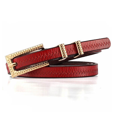 Decorative Women Leather Belt 90cm Thin Gold Belt Ladies Metal