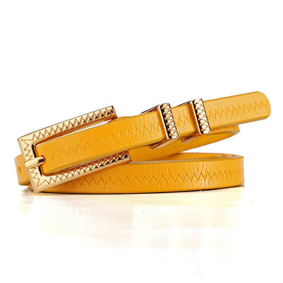 Decorative Women Leather Belt 90cm Thin Gold Belt Ladies Metal