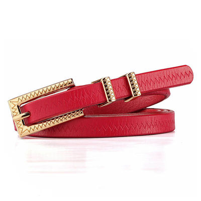 Decorative Women Leather Belt 90cm Thin Gold Belt Ladies Metal