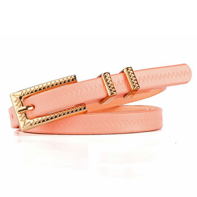 Decorative Women Leather Belt 90cm Thin Gold Belt Ladies Metal