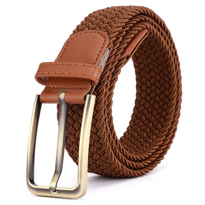 Mix Color 3.5cm Wide Mens Woven Elastic Belt Weave 120cm