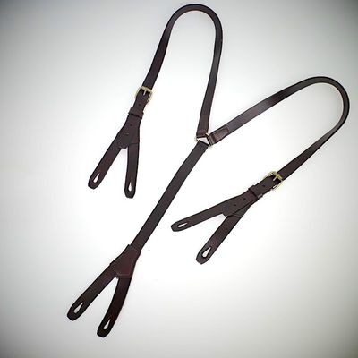 Mens Shirt Elastic Strap Clip Denim Pants 1.7cm Leather Casual Suspenders