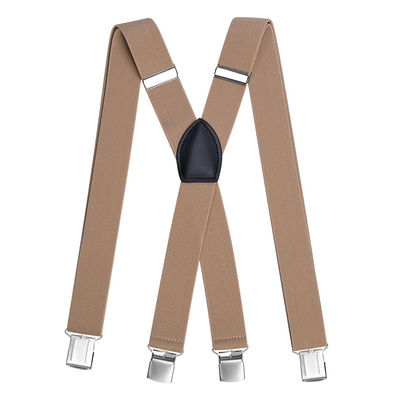Trousers Mens Brown Leather Suspenders 118CM Braces Custom Printed Suspenders