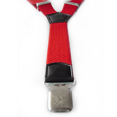 Children Polyester Elastic Strap Clip 80cm Woven Red Y Back Suspender