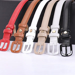 PU Strap Skinny Black Belt Leather 1.8cm Colorful Slim Waist