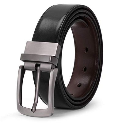 Double Sides Rotatable Fake Leather Belt 3.5cm Jeans Pants Pin Buckle Belt