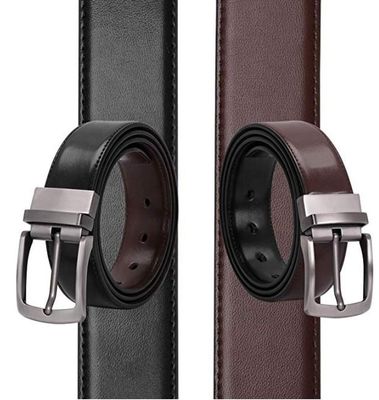 Double Sides Rotatable Fake Leather Belt 3.5cm Jeans Pants Pin Buckle Belt
