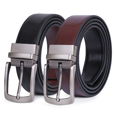 Double Sides Rotatable Fake Leather Belt 3.5cm Jeans Pants Pin Buckle Belt