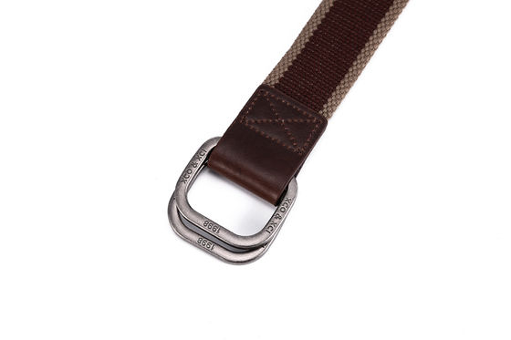 Grommets Cotton Fabric Belt 3.8cm Double Ring Buckle Belt Webbing
