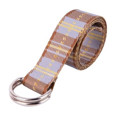 Women Double Loop Belt D Ring Buckle Fabric Web Polyester Fiber