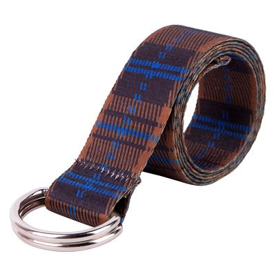 Women Double Loop Belt D Ring Buckle Fabric Web Polyester Fiber