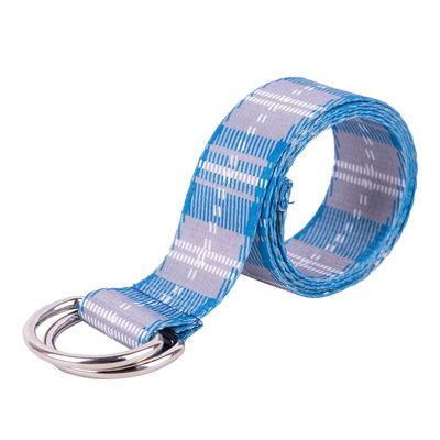 Women Double Loop Belt D Ring Buckle Fabric Web Polyester Fiber
