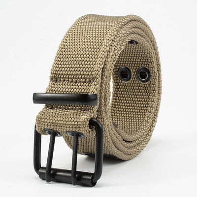 OEM Clip Fabric Web Belt Double Buckle Mens Nylon Web Belts 130cm Jeans