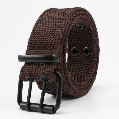 OEM Clip Fabric Web Belt Double Buckle Mens Nylon Web Belts 130cm Jeans