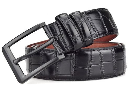 Flat Neutral Pu Leather Belts 110cm Zinc Alloy Belt Buckle Men