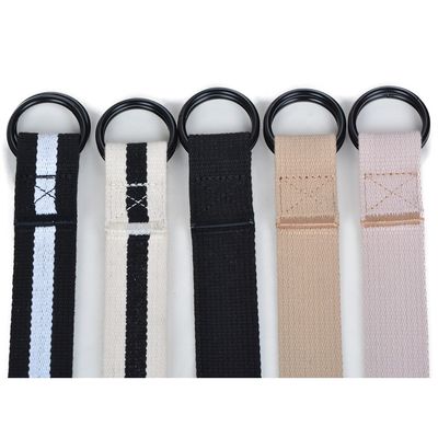 Yoga Strap 3cm D Ring Cotton Fabric Belt Canvas Polyester 140cm